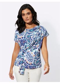 CRÉATION L CREATION L Damen Print-Shirt "Lyocell-Shirt", grün, Gr. 36, gemustert, mehrfarbig, Paisley, bedruckt, 95% Lyocell, 5% Elasthan, Shirts