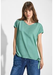 Cecil Damen Kurzarmbluse, grün, casual, Gr. XL, unifarben, Stoff, 100% Viskose, Blusen, aus softer Viskose