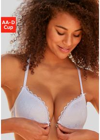 Vivance Damen Push-up-BH, Gr. 75, weiß, Spitze, Obermaterial: 78% Polyamid, 22% Elasthan, feminin, BHs, mit feiner Spitze und praktischem