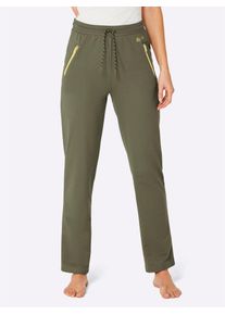 feel good Damen Dehnbund-Hose, Gr. 36, grün, 50% Baumwolle, 50% Polyester, unifarben, gemustert, mehrfarbig, Hosen