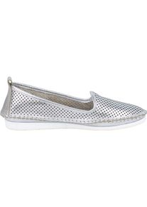 Andrea Conti Damen Slipper, Gr. 40, silber, Glattleder, Leder, sportlich, Schuhe
