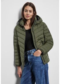 Street One Damen Steppjacke, grün, casual, Gr. 34, unifarben, Web, Obermaterial: 100% Nylon; Futter: 100% Polyester, Jacken, mit abnehmbarer Kapuze