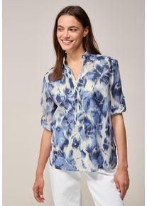 Cecil Damen Klassische Bluse, weiß, casual, Gr. S, bedruckt, Web, 100% Baumwolle, Blusen, mit 3/4 Ärmeln
