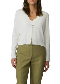 Damen Strickjacke, weiß, casual, Gr. 46, s.Oliver BLACK LABEL, unifarben, Strick, Obermaterial: 63% Viskose, 37% Polyamid, Strickjacken, kurz, mit