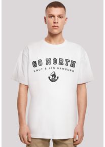F4NT4STIC Herren T-Shirt "Go North Knut & Jan Hamburg", weiß, casual, Gr. XXL, Obermaterial: 100% Baumwolle, Shirts, Print