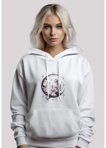 F4NT4STIC Damen Kapuzenpullover "Gothic Valentinstag Skelett Mond", weiß, casual, Gr. L, Obermaterial: 65% Baumwolle, 35% Polyester, Pullover,