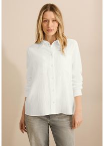 Cecil Damen Langarmbluse, weiß, casual, Gr. XXL, unifarben, Stoff, 56% Viskose, 43% Polyester, 1% Elasthan, Blusen, mit Brusttaschen