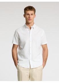 Selected Homme Herren Kurzarmhemd "SLHREG-SUN SHIRT SS NOOS", weiß, modisch, Gr. XL, unifarben, Web, Obermaterial: 71% Baumwolle, 29% Leinen, Hemden