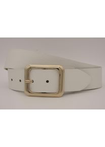 AnnaMatoni Damen Ledergürtel, weiß, casual, Gr. 80, unifarben, Rindsleder, Gürtel, mit goldener Schließe