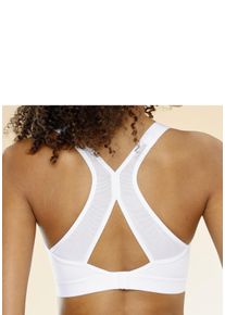 Venice Beach Damen Sport-BH, Gr. 105, weiß, Microtouch, Obermaterial: 90% Polyester (COOLMAX), 10% Elasthan (LYCRA), sportlich, BHs, ohne Bügel für