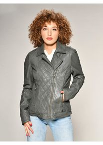 Mustang Damen Lederjacke "Chira", grün, Gr. M, 100% Leder, Ziege/ Futter: 100% Baumwolle / Ärmelfutter: 100% Polyester / Füllmaterial: 100%