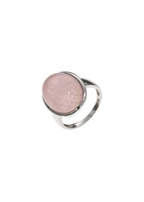 ZEEme Damen Fingerring "Silber 925 rhodiniert mit echtem Rosaquarz 20x15mm", 056 (17,8), Silber 925 (Sterlingsilber), weiß, Silber 925