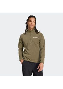 adidas terrex Herren Fleecejacke "MT ESS HZ FL", grün, sportlich, Gr. M, Obermaterial: 100% Polyester, Jacken
