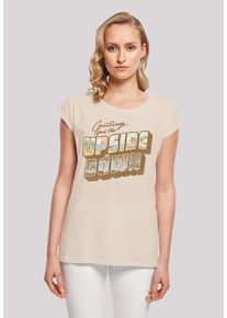 F4NT4STIC Damen T-Shirt "Stranger Things Greetings From Upside Down", weiß, casual, Gr. L, Obermaterial: 100% Baumwolle, Shirts, Premium Qualität