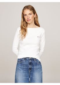 Tommy Hilfiger Damen 3/4-Arm-Shirt "NEW CODY SLIM BOAT-NK 3/4SLV", weiß, casual, Gr. XXS, unifarben, Jersey, Obermaterial: 100% Baumwolle, Shirts,