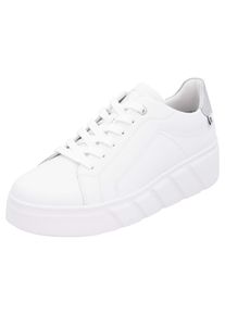 RIEKER SPORT Damen Plateausneaker, Gr. 40, weiß, Leder, sportlich, Schuhe, Schnürschuh, Freizeitschuh, Halbschuh mit herausnehmbarer Einlegesohle