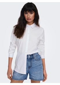 Jacqueline de Yong JDY Damen Hemdbluse "JDYMIO L/S SHIRT WVN NOOS", weiß, modisch, Gr. 34, unifarben, Web, Obermaterial: 72% Baumwolle, 24% Polyester, 4% Elasthan,