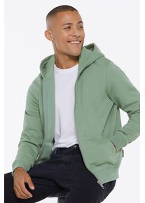 Harlem Soul Herren Kapuzensweatjacke, grün, casual, Gr. L, unifarben, Material: 65% Baumwolle, 35% Polyester, Sweatjacken, mit Baumwolle