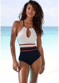Lascana Damen Badeanzug, schwarz-weiß, Gr. 38, Colorblocking, Obermaterial: 92% Polyamid, 8% Elasthan. Obermaterial 2: 45% Polyester, 20% Elasthan,