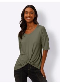 Heine Damen Kurzarmshirt "Shirt", grün, Gr. 38, unifarben, 95% Viskose, 5% Elasthan, Shirts