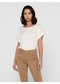 Only Damen T-Shirt "ONLMOSTER S/S O-NECK TOP NOOS JRS", weiß, casual, Gr. S, unifarben, Jersey, Obermaterial: 75% Viskose, 20% Polyester, 5%
