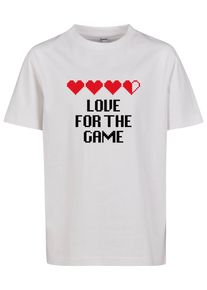 MisterTee Jungen T-Shirt "MisterTee Herren Kids Love for The Game Tee", weiß, casual, Gr. 134, bedruckt, 100% Baumwolle, Shirts