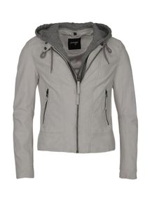 Maze Damen Lederjacke "42021133", weiß, Gr. XL, Obermaterial: 100% Lammleder / Innenfutter: 100% Polyester / Kapuze: 55% Baumwolle, 45% Polyester,