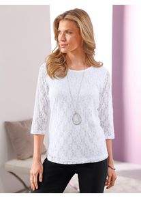 Classic Basics Damen Spitzenshirt "Spitzenshirt", weiß, Gr. 44, unifarben, 100% Polyamid, Futter:100% Viskose, Shirts
