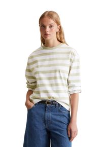 Marc O'Polo Damen Langarmshirt "aus garngefärbtem Heavy Jersey", grün, Gr. XXS, MARC O'POLO DENIM, gestreift, Obermaterial: 100% Baumwolle, Shirts