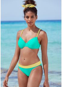 Venice Beach Damen Bügel-Bikini-Top "Anna", grün, Gr. 36, unifarben, kontrastfarbene Details, Microfaser, Polyamid, Bikini-Oberteile, mit