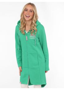 Zwillingsherz Damen Jerseymantel ""Smile Happiness Laugh"", grün, modisch, Gr. LXL, Sweatware, Obermaterial: 50% Baumwolle, 50% Polyester, Mäntel,