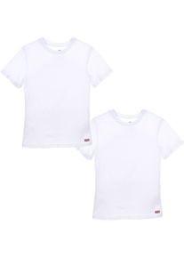 LEVI'S KIDS Jungen T-Shirt "2PK CREW NECK TEE", weiß, Basic, Gr. XL, Jersey, Obermaterial: 100% Baumwolle, Shirts, for BOYS