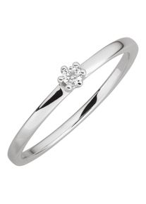 OROLINO Damen Fingerring "585 Gold 1x Brillant 0,05ct.", 056 (17,8), 0,05 ct SI = kleine Einschlüsse, Gold, weiß, Gold, Fingerringe