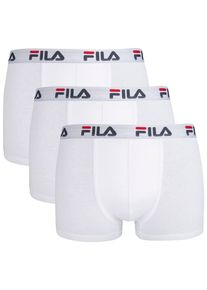 Fila Herren Boxer "MAN BOXER SHORTS", Gr. M, weiß, Single Jersey, Obermaterial: 95% Baumwolle, 5% Elasthan, unifarben mit Farbeinsatz, bedruckt,