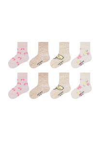Camano Kinder Socken "Socken motiv 8er Pack", Gr. 19, weiß, 70% Baumwolle 29% Polyamid 1% Elasthan, gemustert, Socken