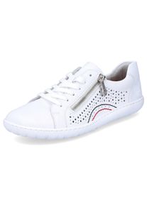 Rieker Damen Sneaker, Gr. 40, weiß, Leder, sportlich, Schuhe, mit seitlicher Perforation