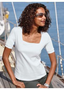 Casual Looks Damen Kurzarmshirt "Shirt", weiß, Gr. 40, unifarben, 100% Baumwolle, Shirts