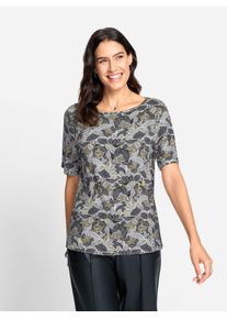 Inspirationen Damen Print-Shirt "Shirt", grün, Gr. 38, geblümt, gemustert, mehrfarbig, bedruckt, 95% Viskose, 5% Elasthan, Shirts