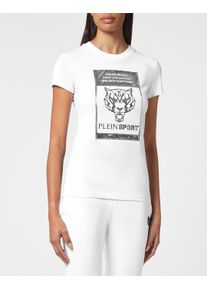Plein Sport Damen T-Shirt "Tiger", weiß, Gr. XS, Obermaterial: 100% Baumwolle, Shirts
