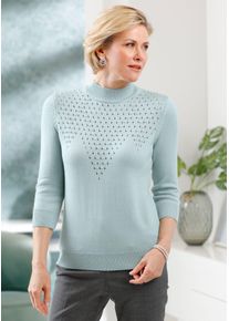CLASSIC Damen 3/4 Arm-Pullover "Pullover", grün, Gr. 46, unifarben, 100% Polyacryl, Pullover