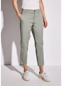 Street One Damen Chinohose, grün, casual, Gr. 44, unifarben, Web, 97% Baumwolle, 3% Elasthan, Hosen, mit Elastikbund