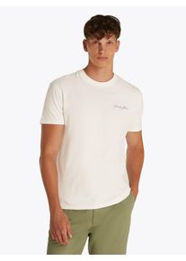 Tommy Jeans Herren T-Shirt "TJM REG SIG SAILING SS TEE EXT", weiß, casual, Gr. M, unifarben, Single Jersey, Obermaterial: 100% Baumwolle, Shirts, mit