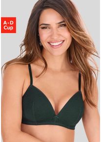 s.Oliver Damen Bralette-BH, Gr. 85, grün, Spitze, Obermaterial: 46% Polyamid, 43% Polyester, 11% Elasthan, feminin, BHs, ohne Bügel aus graphischer