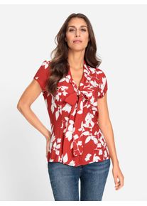 Heine Damen Druckbluse, weiß, Gr. 40, geblümt, gemustert, bedruckt, 100% Viskose, Blusen