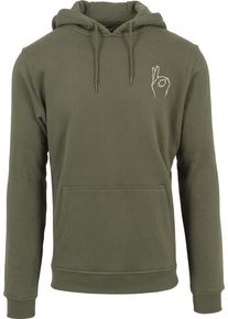MisterTee Herren Sweatshirt "MisterTee Herren Easy Sign Hoody", grün, Gr. XS, unifarben, 65% Baumwolle, 35% Polyester, Sweatshirts