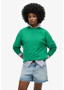 Superdry Damen Sweatshirt "STUDIOS CREW", grün, casual, Gr. XS, bedruckt, Sweatware, Obermaterial: 80% Baumwolle, 20% Polyester, Sweatshirts