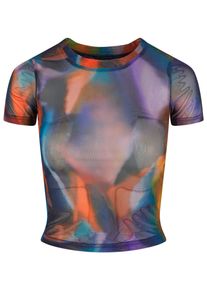 Urban Classics Herren T-Shirt "Urban Classics Damen Ladies AOP Mesh Tee"multicolorreflection, casual, Gr. 4XL, bedruckt, 95% Polyester, 5% Elasthan,