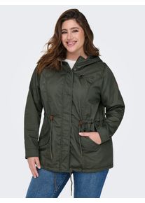 Only CARMAKOMA Damen Parka "CARLORCA SPRING CANVAS PARKA OTW NOOS", grün, casual, Gr. M, unifarben, Canvas, Obermaterial: 80% Polyester, 20%