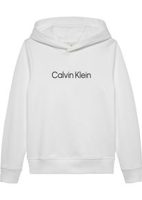 Jungen Kapuzensweatshirt "Inst. Logo Reg. Terry Hoodie", weiß, casual, Gr. 6, Calvin Klein Jeans, Sweatware, Obermaterial: 100% Baumwolle,
