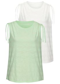 Vivance Tanktop 'mit verstellbarer Raffung an der Schulter' mehrfarbig Gr. 32/34 für Damen. Mit Rundhals. Bequem. Nachhaltig.